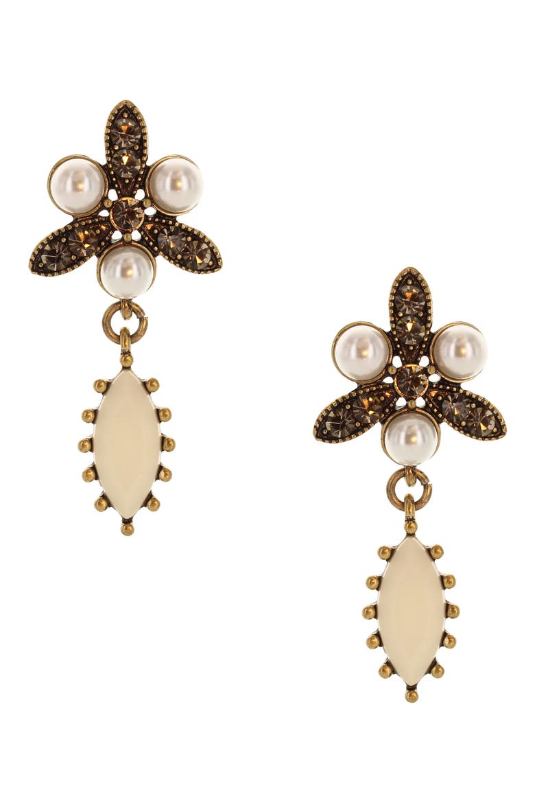 Shae Mix Drop Earrings, Main, color, BURNISHED GOLD / MULTI