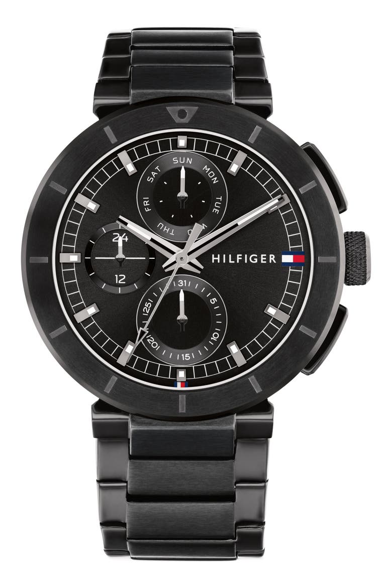 Lorenzo Multifunction Bracelet Watch, Main, color, BLACK