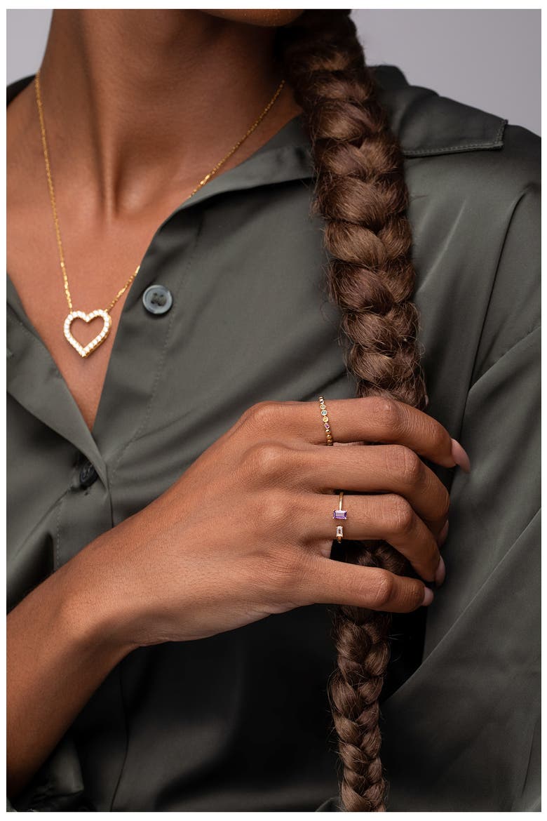 14K Gold Semiprecious Stacking Ring (Nordstrom Exclusive), Alternate, color, YELLOW GOLD/ MIXED STONE