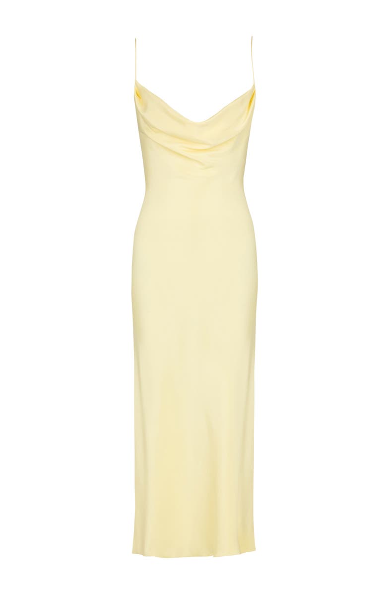 Balmain Long strappy dress in silk satin, Alternate, color, Yellow