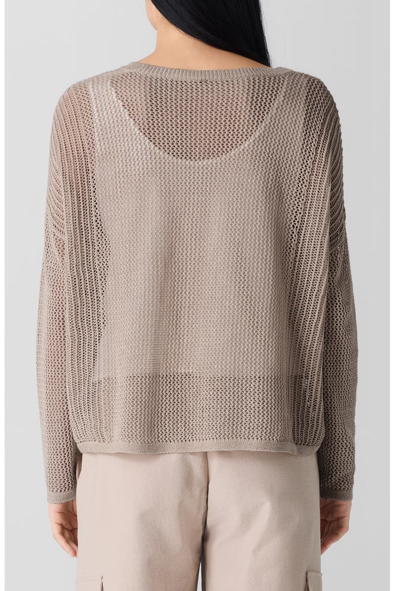 Open Stitch Organic Linen & Organic Cotton Sweater, Alternate, color, WHEAT