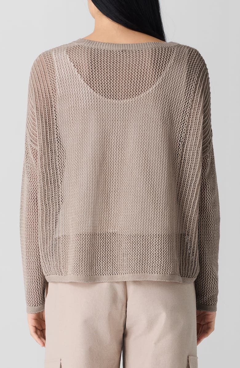 Eileen Fisher Open Stitch Organic Linen & Organic Cotton Sweater, Alternate, color, Wheat