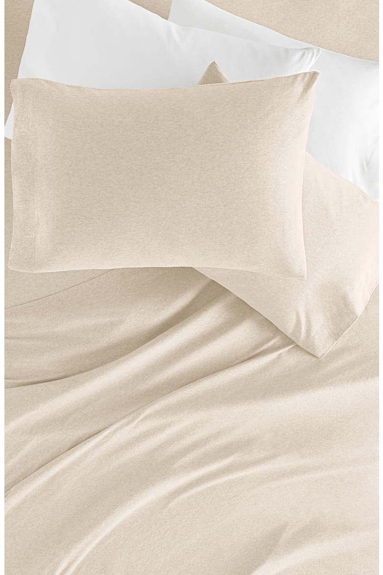 4-Piece Cotton Jersey Sheet Set, Alternate, color, OATMEAL