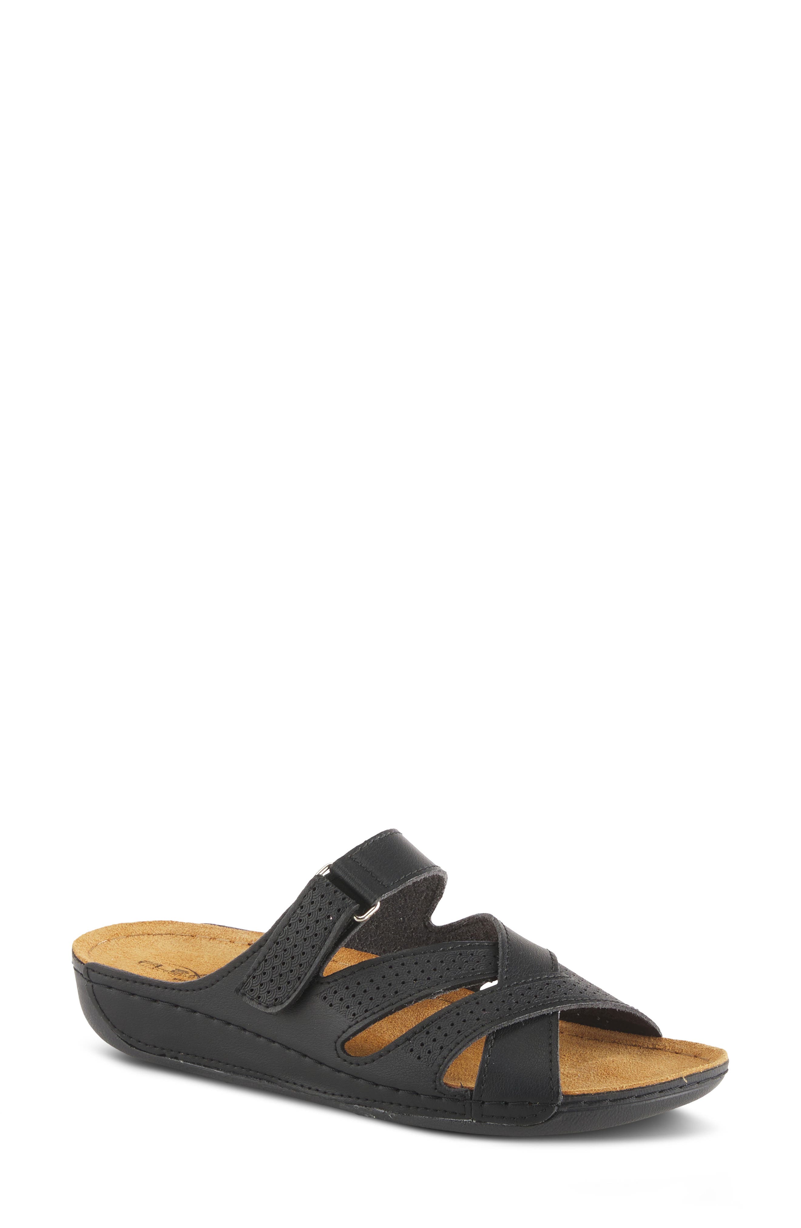 Flexus by Spring Step Karl Slide Sandal, Main, color, Black