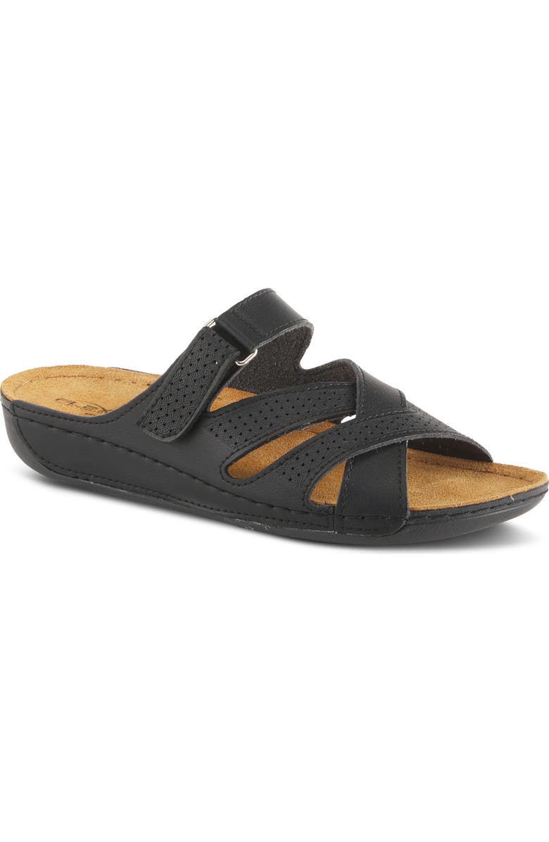 Flexus by Spring Step Karl Slide Sandal, Main, color, Black