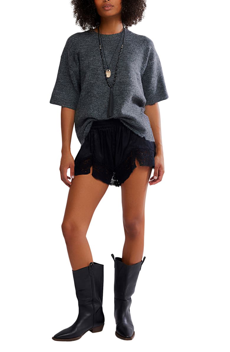 Free People Midnight Muse Pajama Shorts, Alternate, color, Black