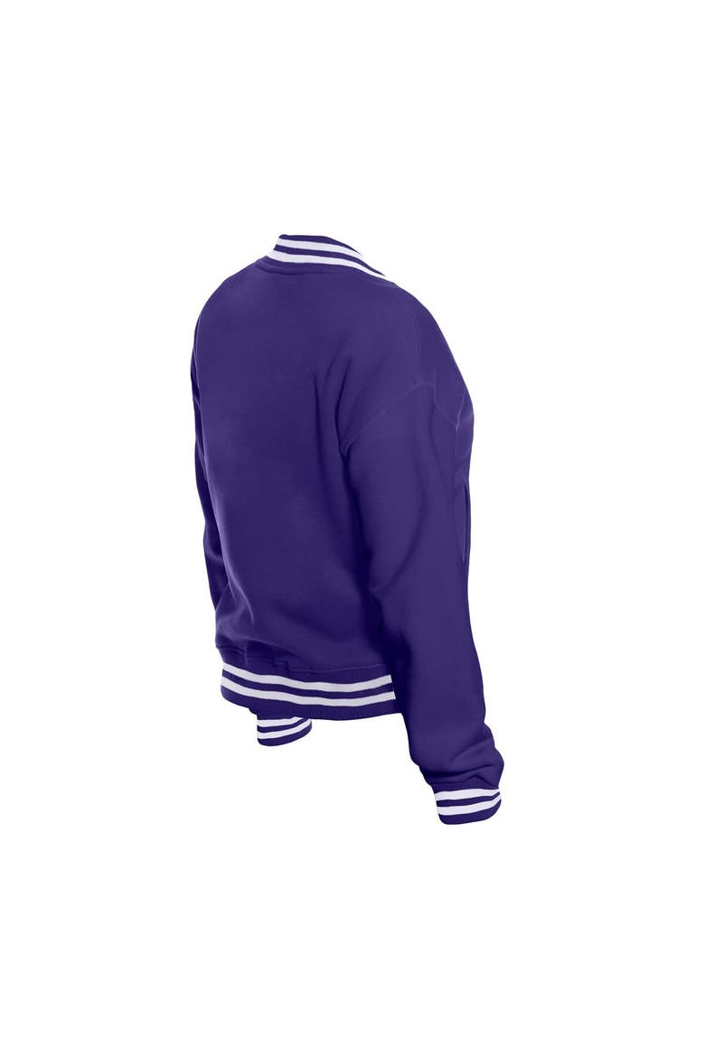 Women's New Era  Purple Minnesota Vikings Throwback Fleece Full-Snap Jacket, Alternate, color, Purple