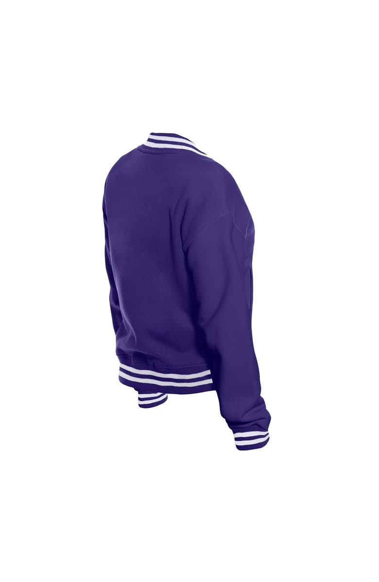 New Era Women's New Era Purple Minnesota Vikings Throwback Fleece Full-Snap Jacket, Alternate, color, Purple