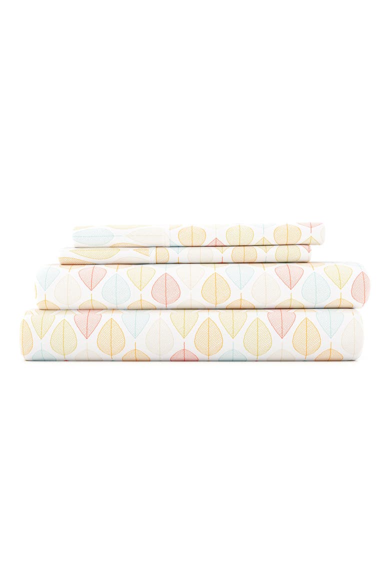 Elegant Fall Foliage Sheet Set, Main, color, YELLOW