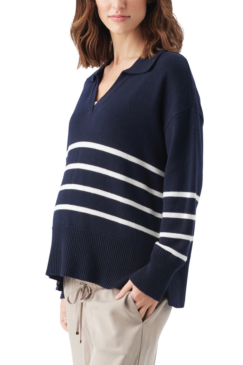 Lori Nursing Knit, Alternate, color, Navy / White