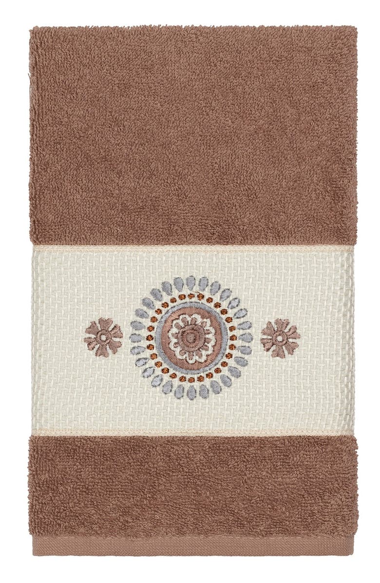 Linum Home Textiles Isabell 3-Piece Embellished Towel Set - Latte, Alternate, color, Latte