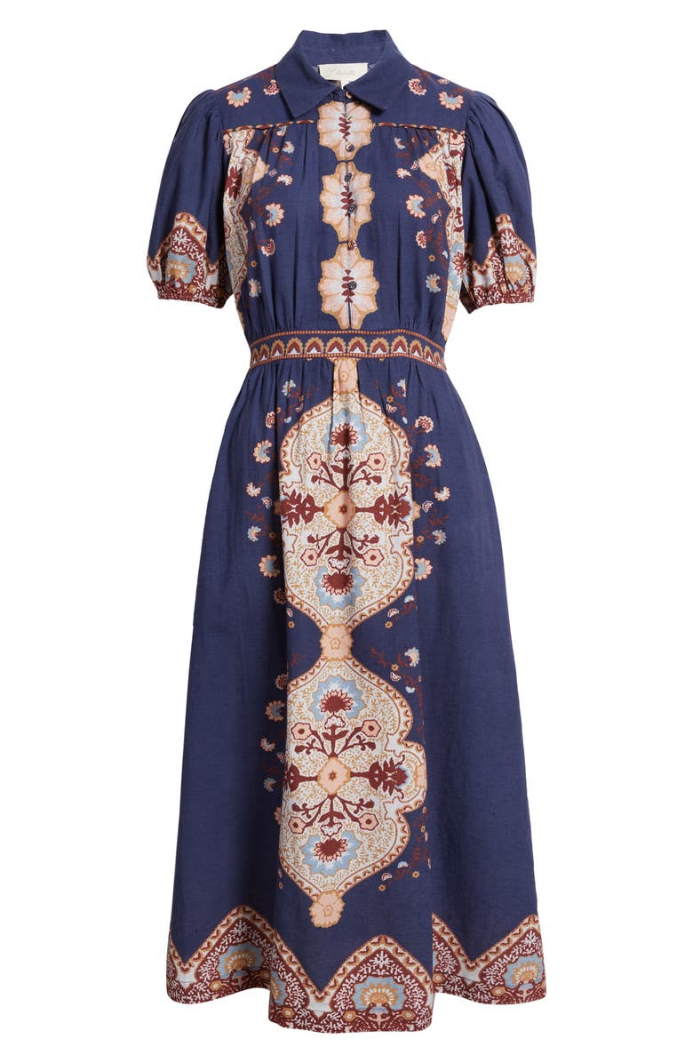 Cleobella Asha Cotton & Linen Midi Shirtdress, Alternate, color,