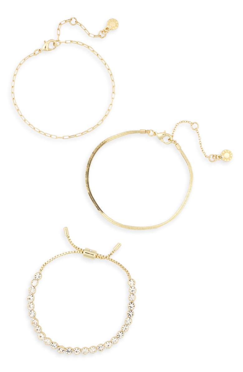 BaubleBar Set of 3 The Gold Standard Bracelets, Alternate, color, Gold