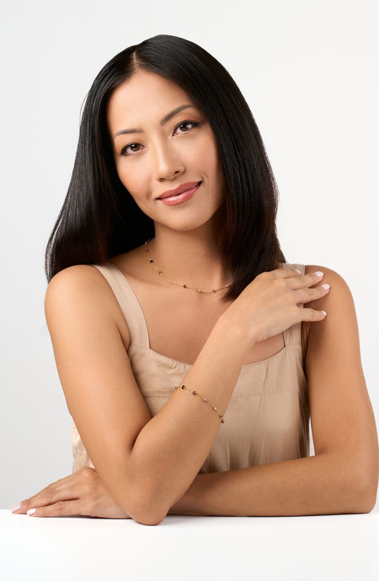 Kiara by Ki-Ele Leah Rainbow Tourmaline Choker, Alternate, color, Gold