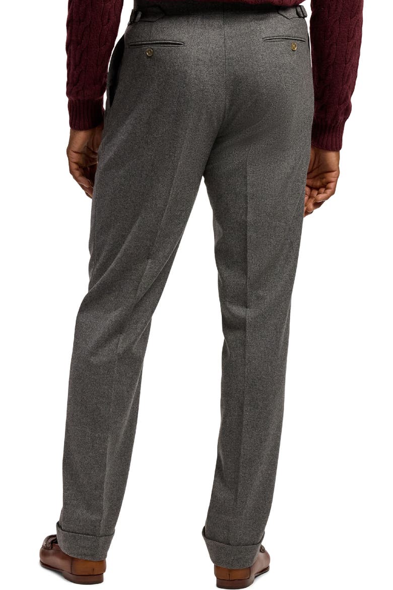 Gregory Pleated Wool Flannel Trousers, Alternate, color, MEDIUM GREY