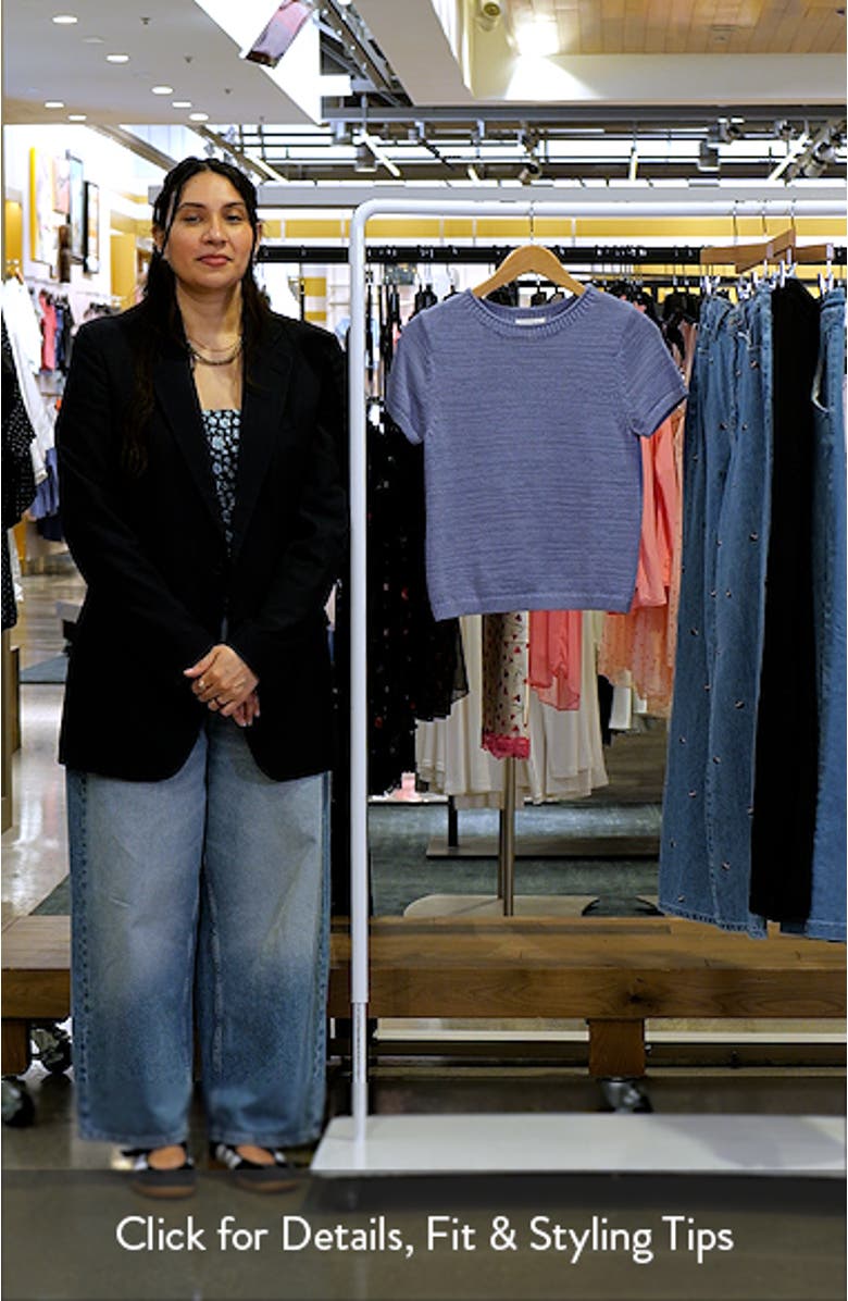 Short Sleeve Cotton Blend Sweater, sales video thumbnail