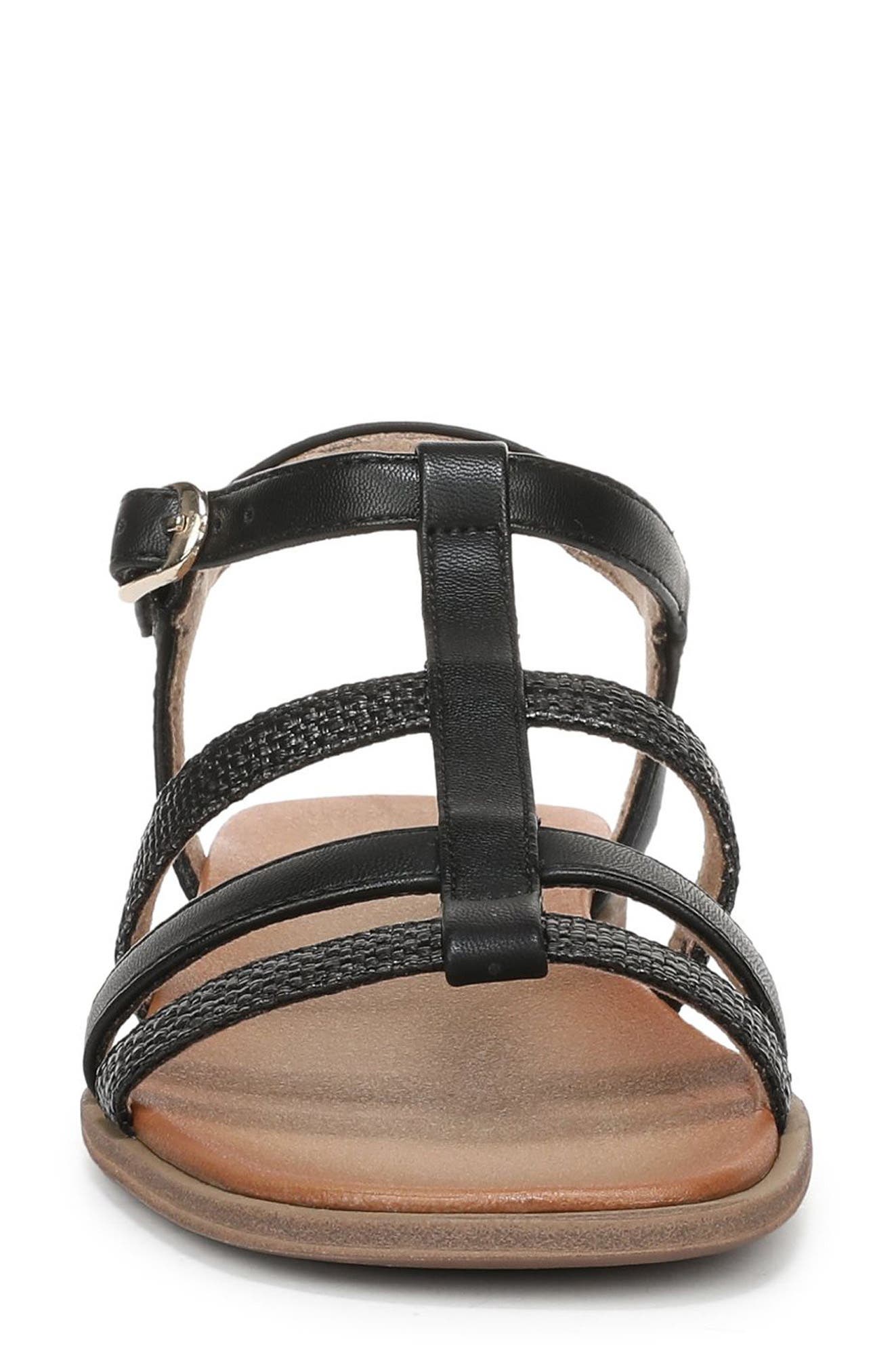Naturalizer Julia Sandal, Alternate, color, Black Faux Raffia
