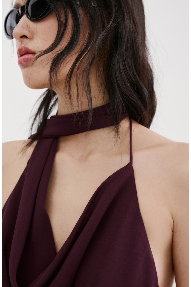 Cowl Neck Sleeveless Top, Alternate, color, MAROON