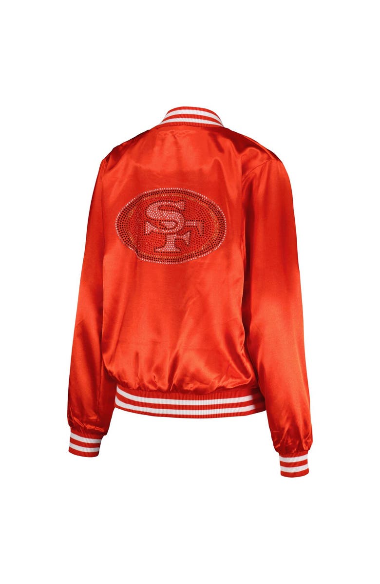 CUCE Women's Cuce Scarlet San Francisco 49ers Rhinestone Full-Zip Varsity Jacket, Alternate, color, 