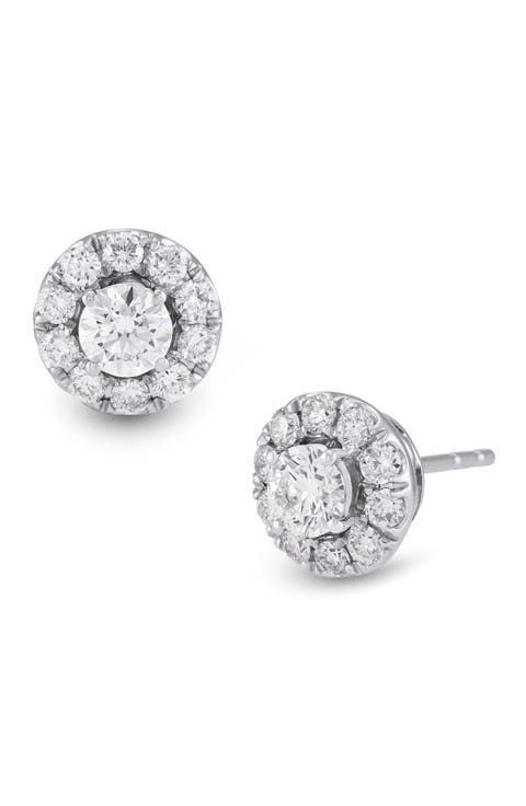 Lab-Grown Diamond Halo Stud Earrings