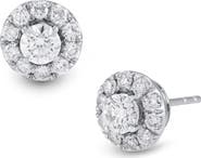 Frankie & Zoe Lab-Grown Diamond Halo Stud Earrings