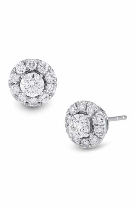 Frankie & Zoe Lab-Grown Diamond Halo Stud Earrings
