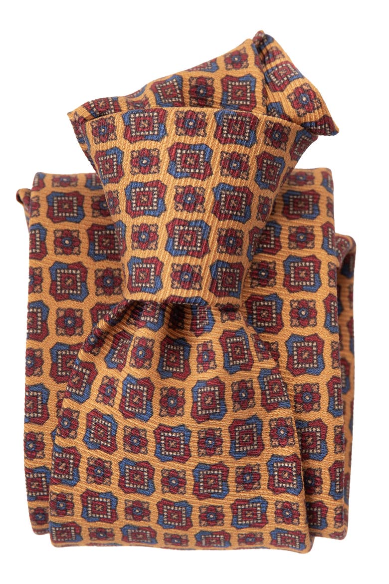 Parma - Printed Silk Tie for Men, Alternate, color, Amber Yellow
