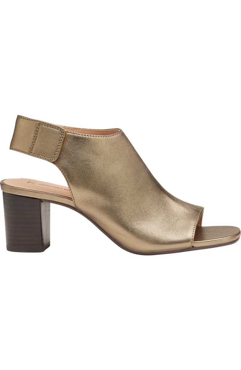 Johnston & Murphy Evelyn Open Toe Sandal Bootie, Alternate, color, Bronze Metallic Shee