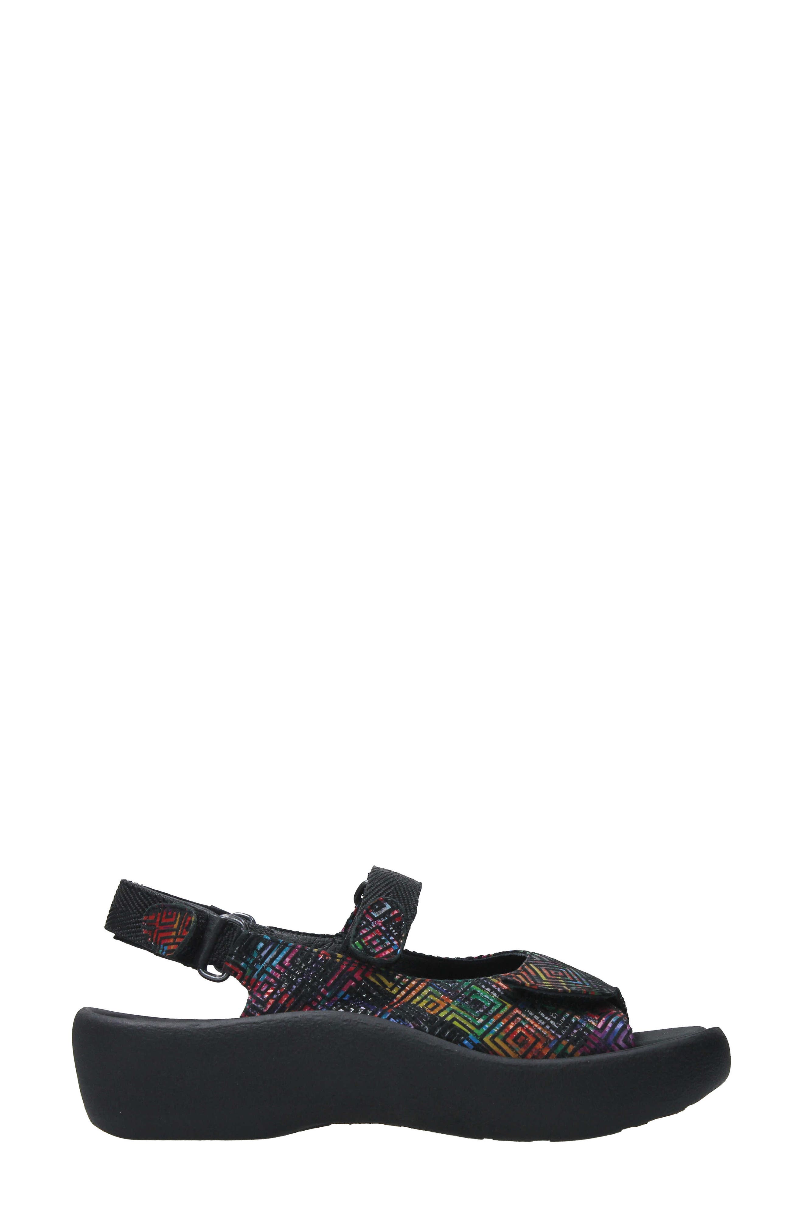 Wolky Jewel Sandal, Alternate, color, Black Multi Printed Leather