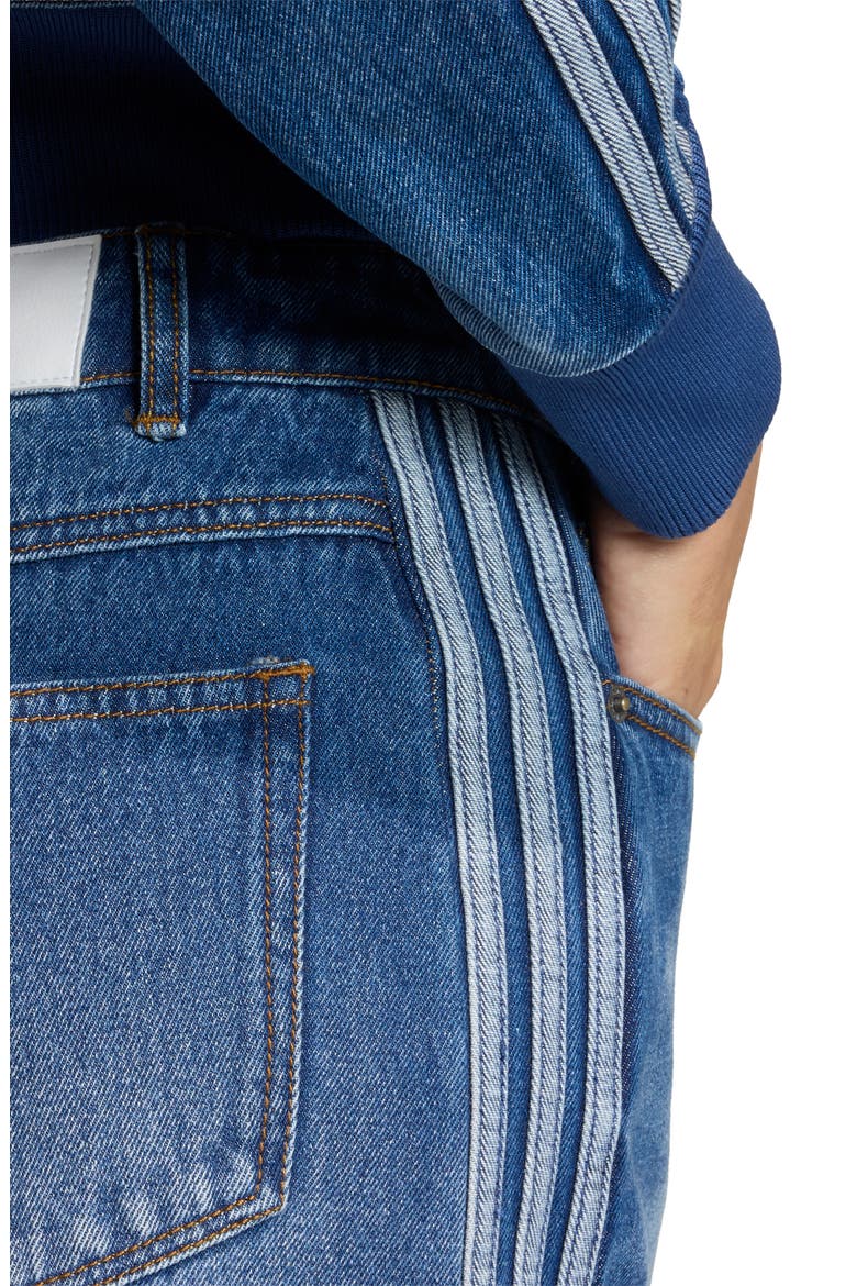 3-Stripes Denim Midi Skirt, Alternate, color, MEDIUM VINTAGE DENIM