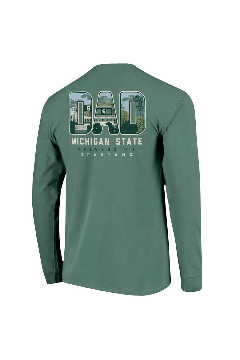 Men's Green Michigan State Spartans Father's Day Campus Drawing Long Sleeve T-Shirt, Alternate, color, Green