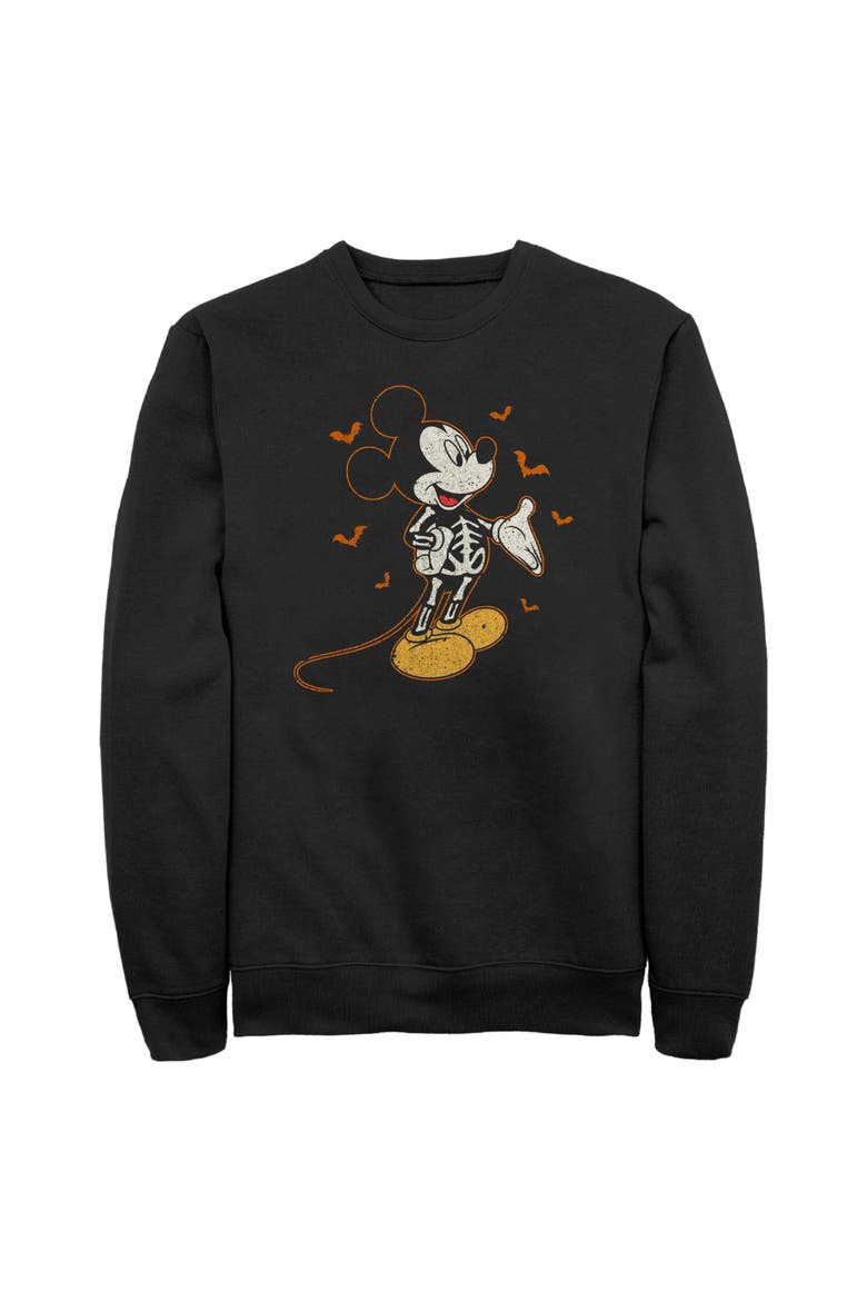 Mens Mickey & Friends Halloween X-Ray Costume Mickey Sweatshirt, Main, color, Black
