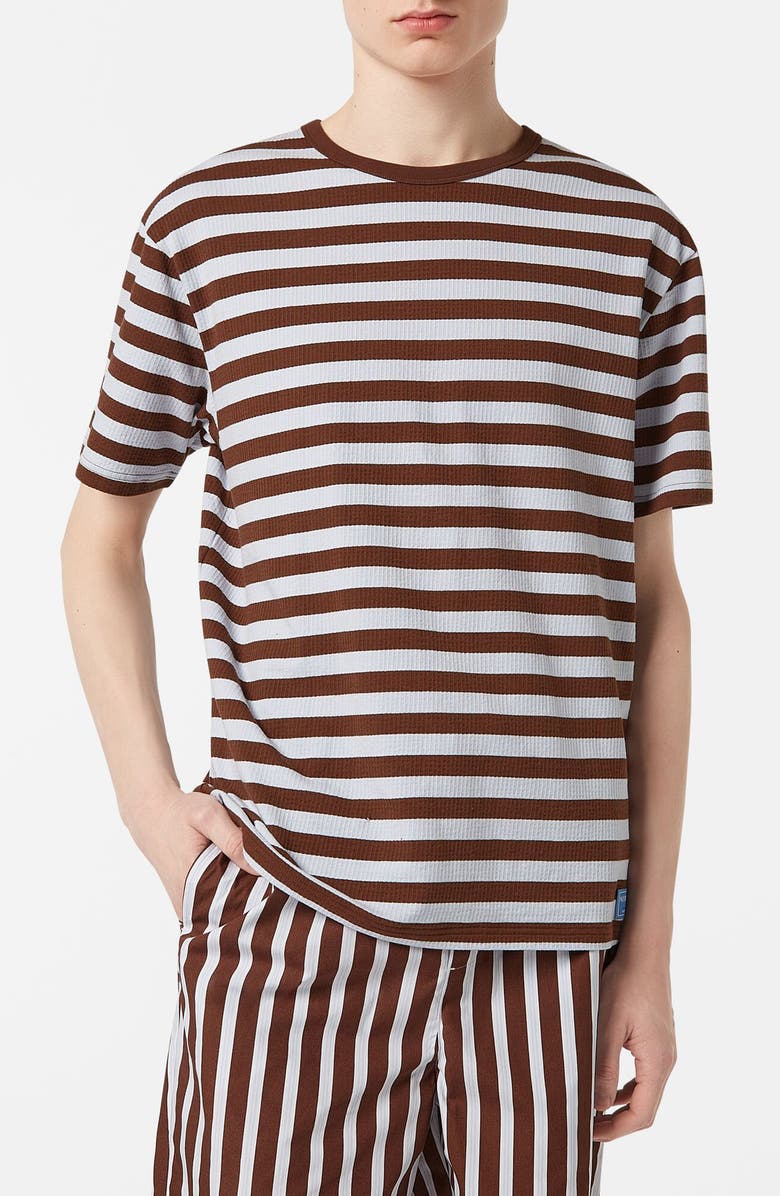 Scotch & Soda Relaxed Fit Waffle Stripe T-Shirt, Main, color, 