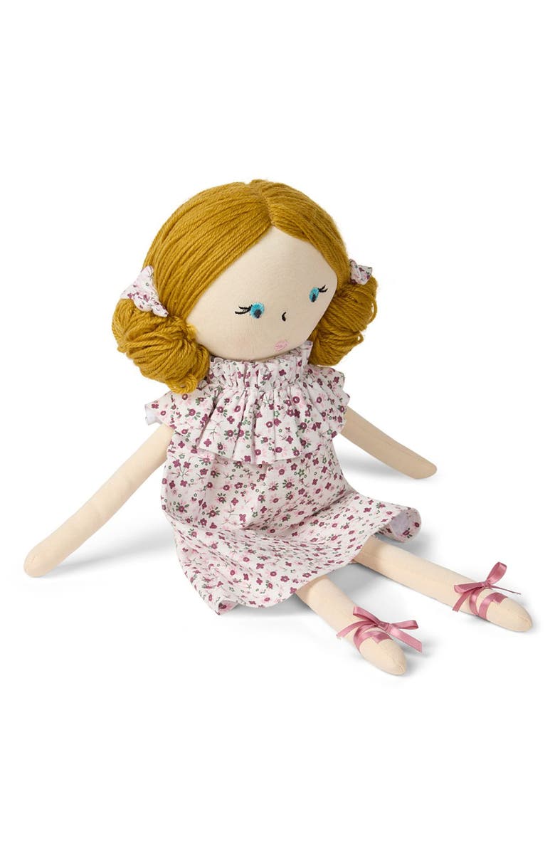 MiniMoi Baby "Luna" Cotton and Linen Rag Doll, Main, color, Winter White