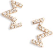Anzie Diamond Zigzag Stud Earrings