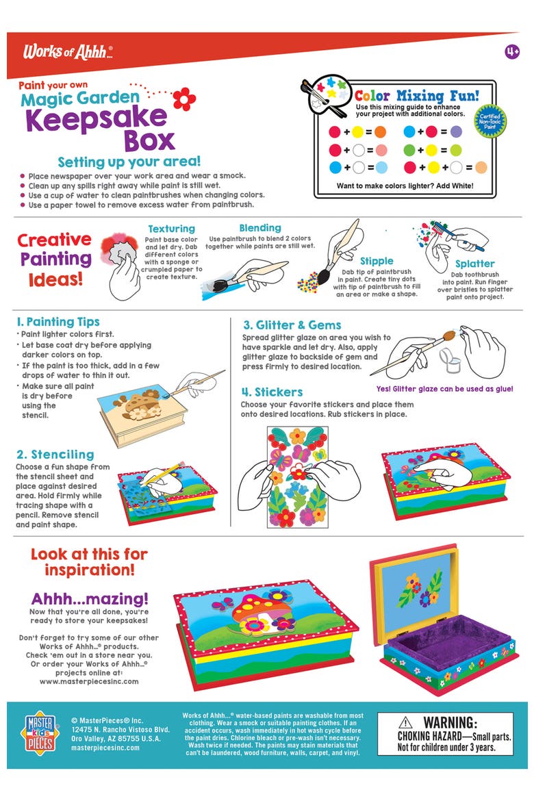 Magic Garden Keepsake Box Wood Craft Kit, Alternate, color, Multicolor