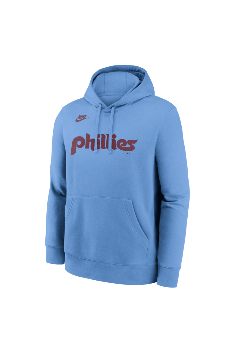 Men's Nike Light Blue Philadelphia Phillies Cooperstown Collection Wordmark Club Hoodie, Alternate, color, Light Blue