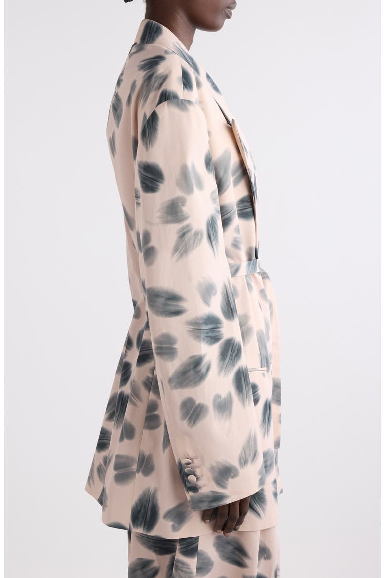 Blessy Floral Print Belted Double Breasted Blazer, Alternate, color, BLUSH
