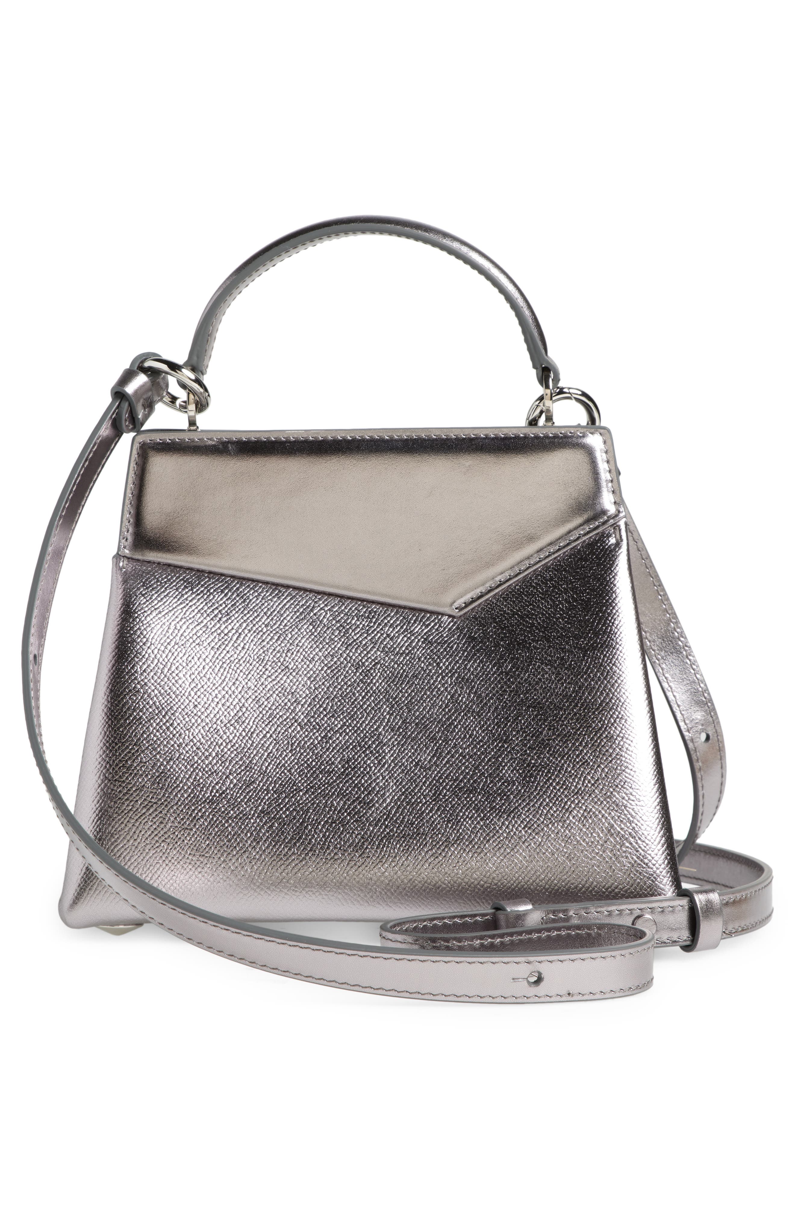 Maison Margiela Small Snatched Metallic Leather Top Handle Bag, Alternate, color, 