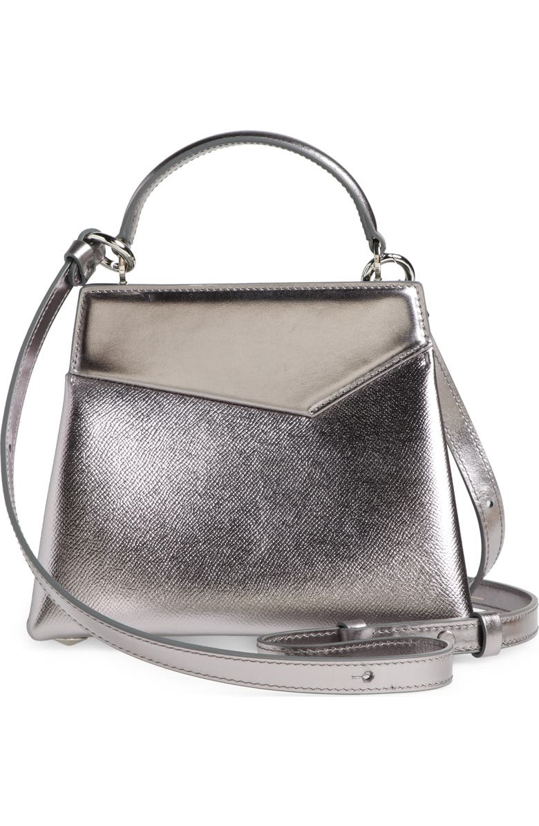 Maison Margiela Small Snatched Metallic Leather Top Handle Bag, Alternate, color,
