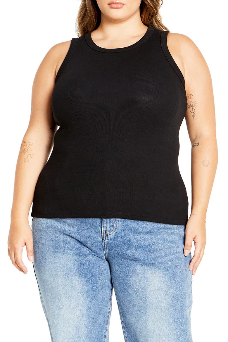 Talia Rib Tank, Main, color, BLACK
