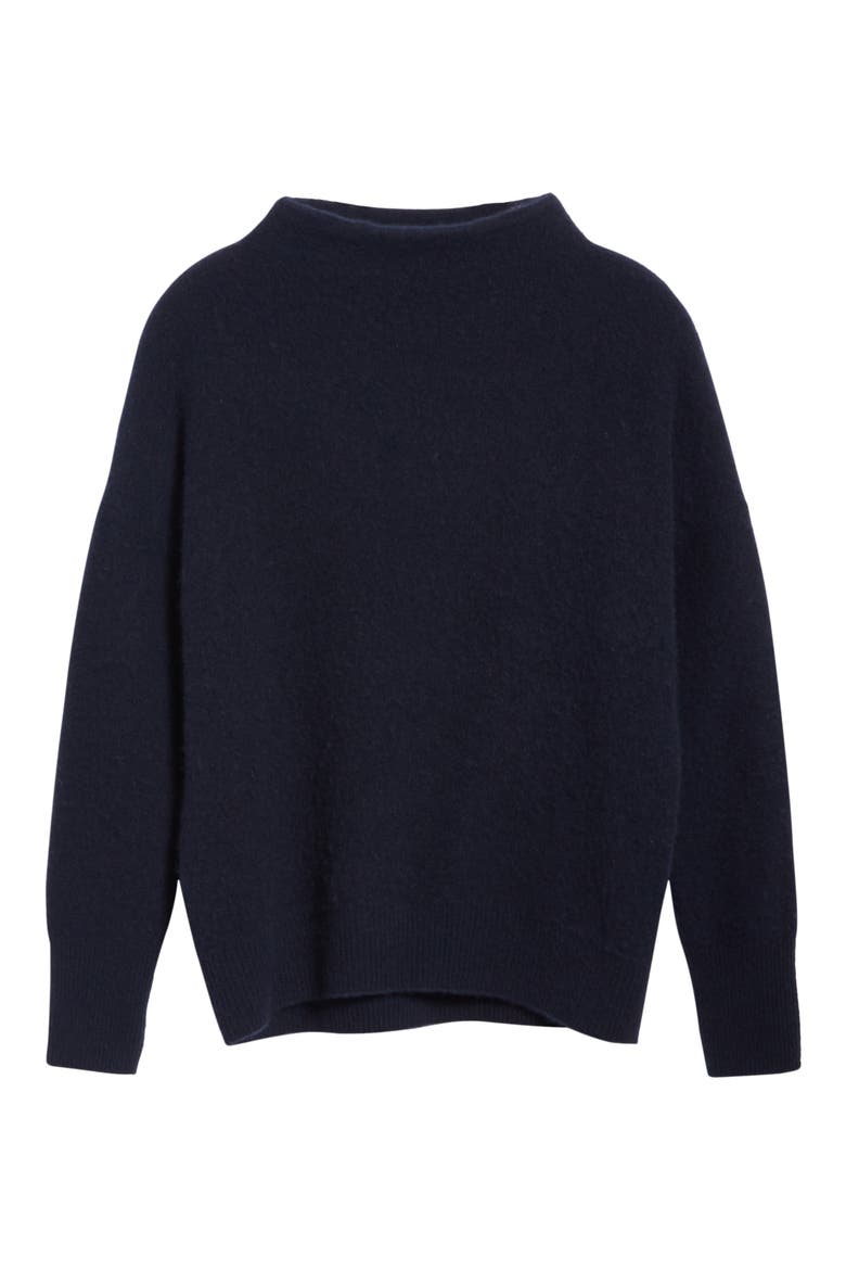 Boiled Cashmere Funnel Neck Pullover, Alternate, color, COASTAL BLUE