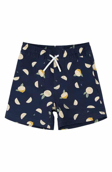 Kids' Lemon Print Swim Trunks