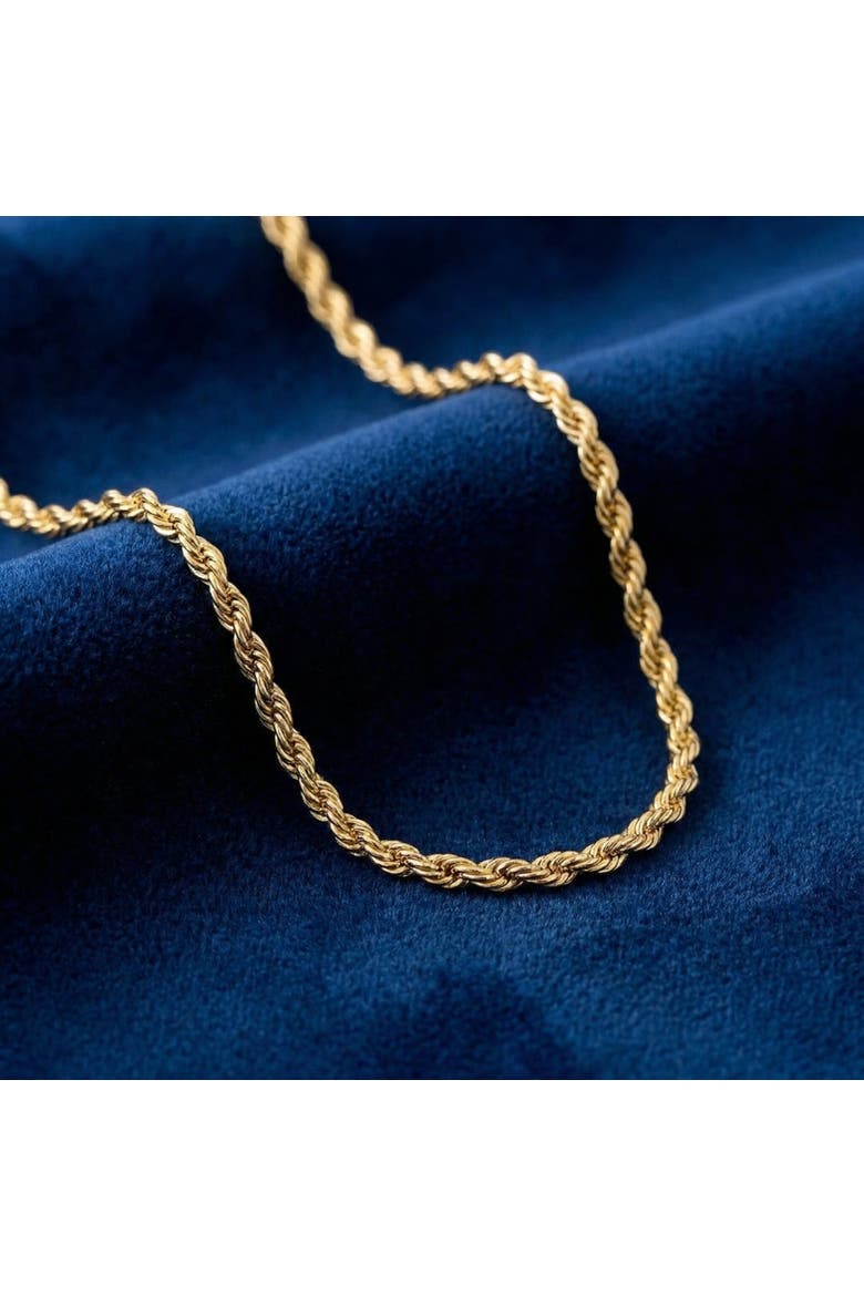 14k Gold Filled Men's 3.2-mm Rope Chain Necklace, Alternate, color, 14k Yellow Gold