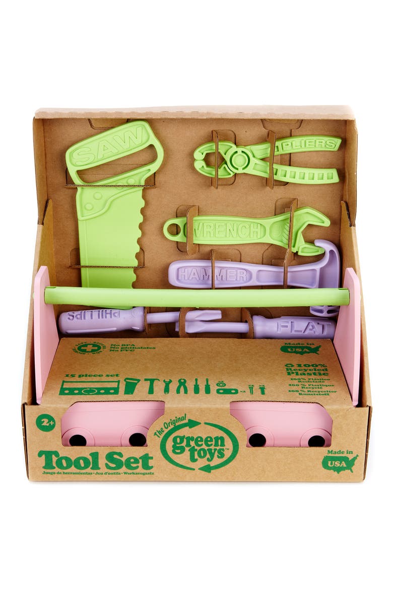 15-Piece Plastic Tool Set, Alternate, color, PINK