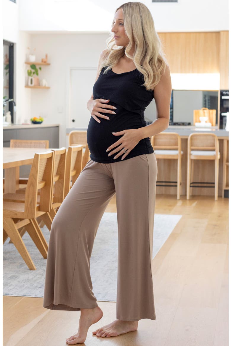 Wide Leg Maternity Pants, Alternate, color, CAMEL