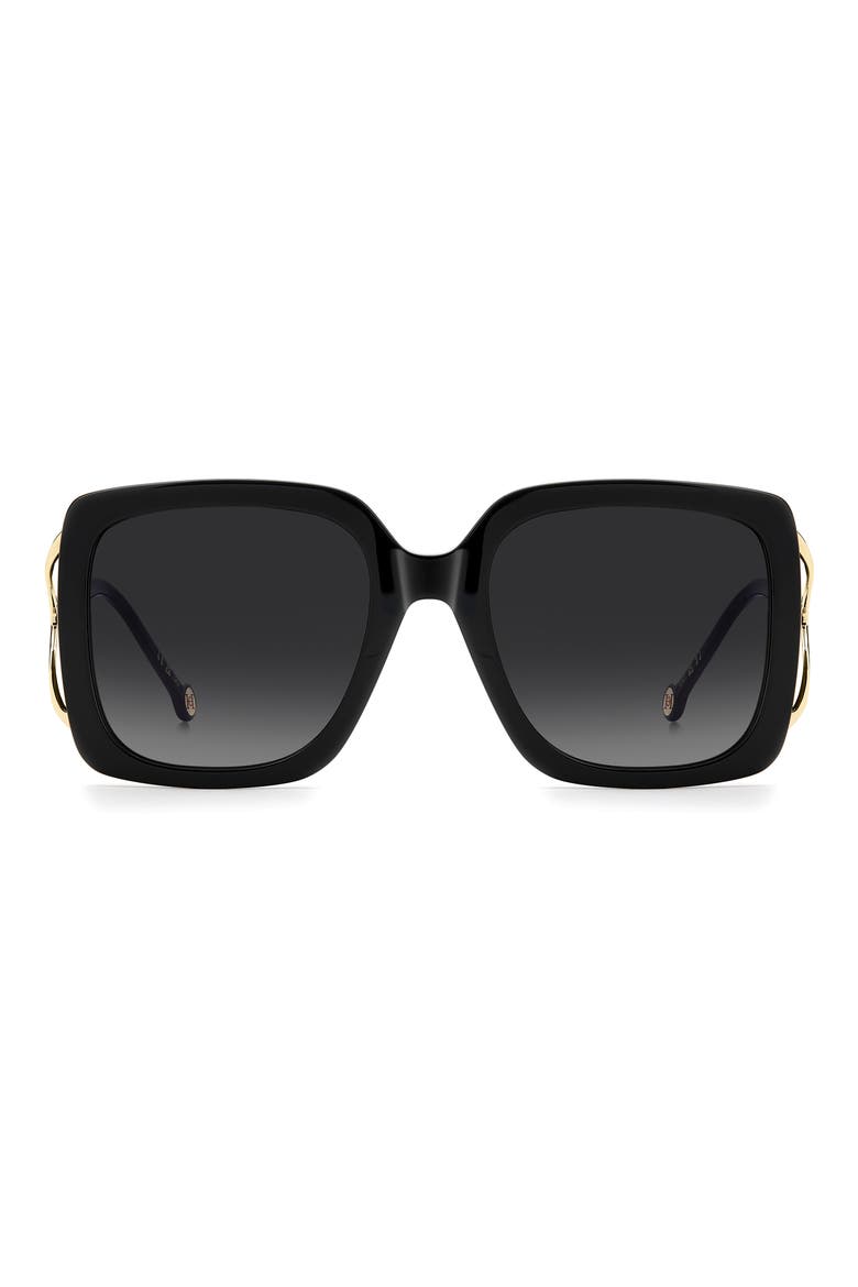 Her 56mm Square Sunglasses, Main, color, BLACK/ DARK GREY SF