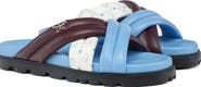 MCM Monogram Cross Sandals in Lamb Leather