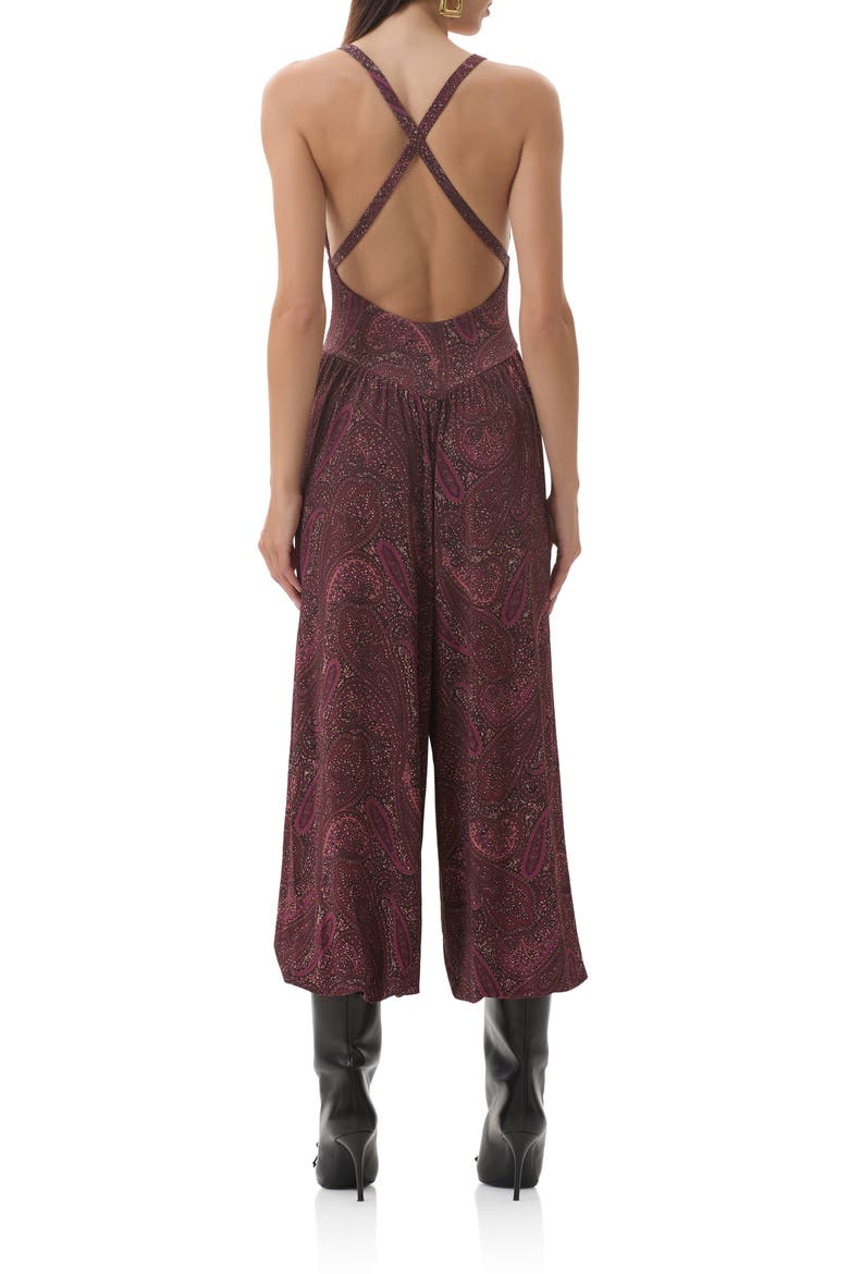 Bogart Sleeveless Wide Leg Jumpsuit, Alternate, color, CHOCOLATE PAISLEY