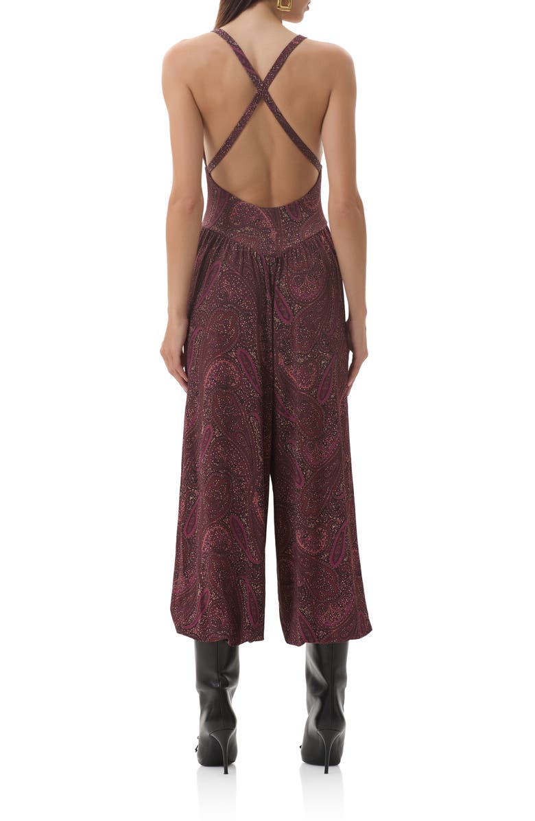 AFRM Bogart Sleeveless Wide Leg Jumpsuit, Alternate, color, Chocolate Paisley